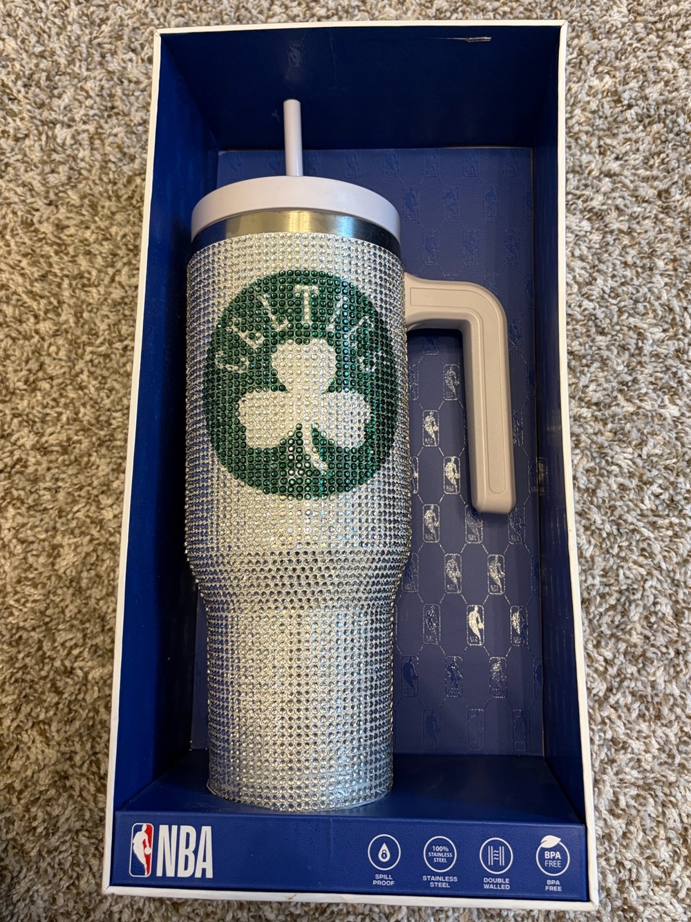 NWT Boston Celtics NBA Bling Hydrapeak Stainless Steel Tumbler 40 Ounce BPA FREE